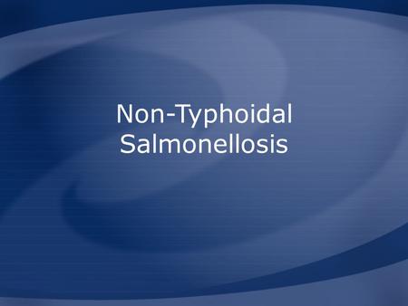 Non-Typhoidal Salmonellosis