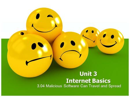 3.04 Malicious Software Can Travel and Spread Unit 3 Internet Basics.
