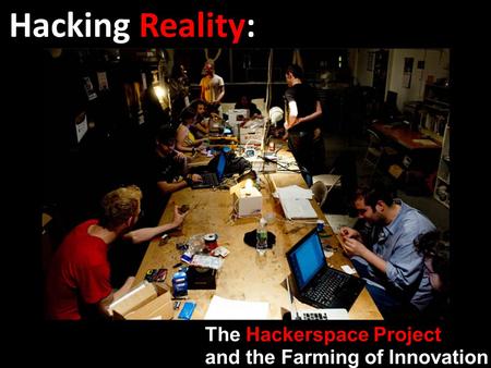 Hacking Reality: The Hackerspace Project and the Farming of Innovation.