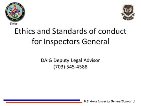 Ethics and Standards of conduct for Inspectors General