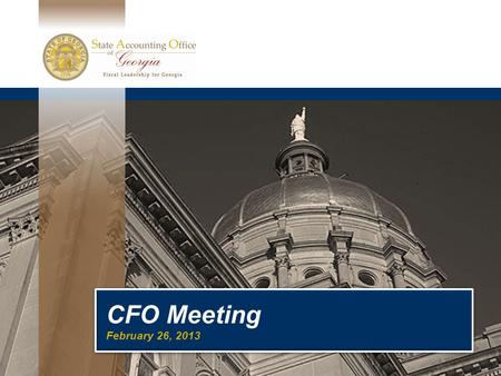 CFO Meeting February 26, 2013 CFO Meeting February 26, 2013.