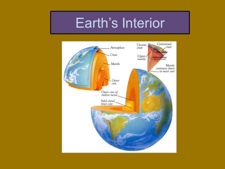Earth’s Interior. The Zones of Earth’s Interior Much of our knowledge of the Earth’s interior comes from the study of earthquake (seismic) waves. Seismic.