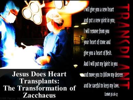 Jesus Does Heart Transplants: The Transformation of Zacchaeus