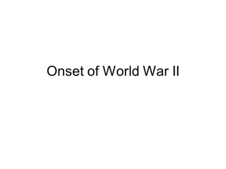 Onset of World War II. Agenda 1.Bell Ringer: Quick Review of Interwar Period (5) 2.Lecture: Beginning of World War II (20) 3.Lend-Lease Act Quote (8)