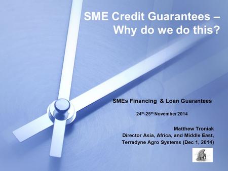 SME Credit Guarantees – Why do we do this?