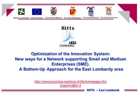 RITTS – East Lombardy Optimization of the Innovation System: New ways for a Network supporting Small and Medium Enterprises (SME). A Bottom-Up Approach.