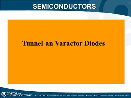 1 SEMICONDUCTORS Tunnel an Varactor Diodes. 2 SEMICONDUCTORS PN diodes and zener diodes have lightly doped PN junctions and similar V-I characteristics.