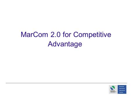 MarCom 2.0 for Competitive Advantage. 2 Detlev Bio Schulich School of Business, Marketing professor Research, writing, teaching (Exec, MBA, BBA) Consulting.