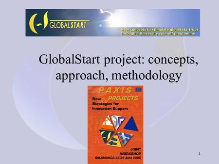 1 GlobalStart project: concepts, approach, methodology.
