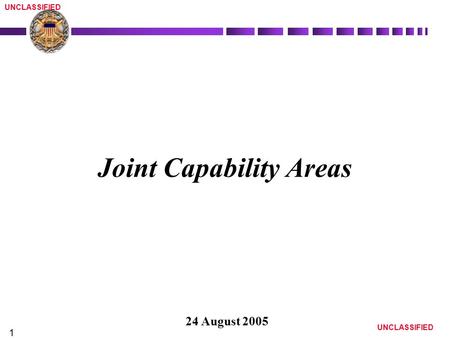 Joint Capability Areas
