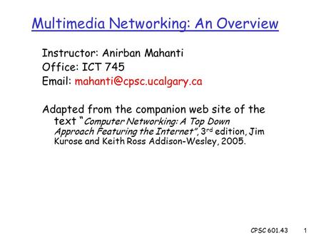 Multimedia Networking: An Overview