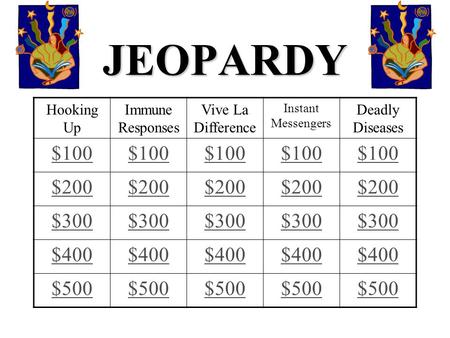 JEOPARDY $100 $200 $300 $400 $500 Hooking Up Immune Responses