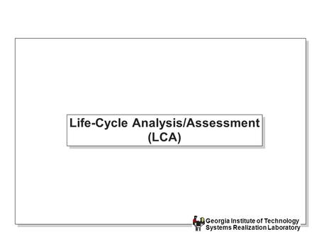 Life-Cycle Analysis/Assessment (LCA)