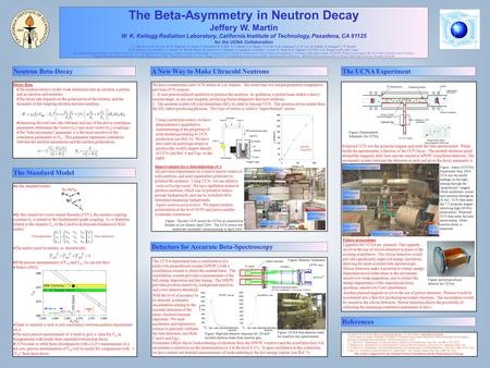 The Beta-Asymmetry in Neutron Decay Jeffery W. Martin W. K. Kellogg Radiation Laboratory, California Institute of Technology, Pasadena, CA 91125 for the.