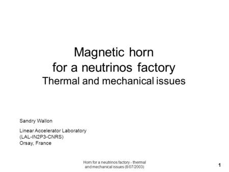 for a neutrinos factory