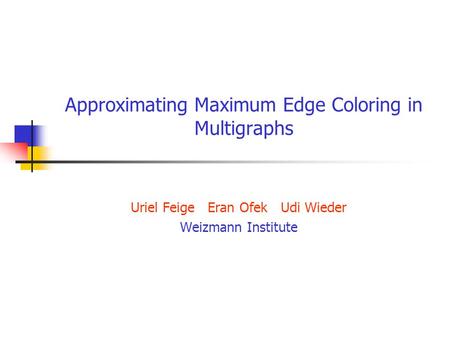 Approximating Maximum Edge Coloring in Multigraphs