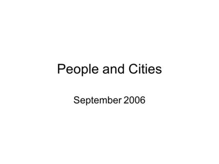 People and Cities September 2006. Urban Land in the New York Metropolitan Region 19301990.