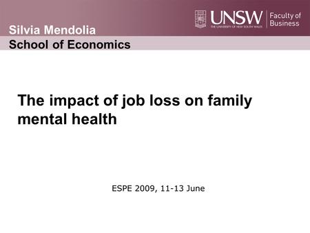 The impact of job loss on family mental health