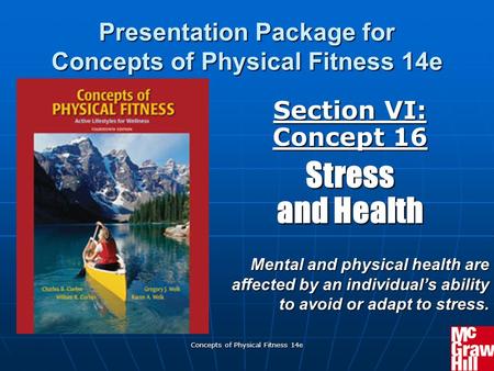 Presentation Package for Concepts of Physical Fitness 14e
