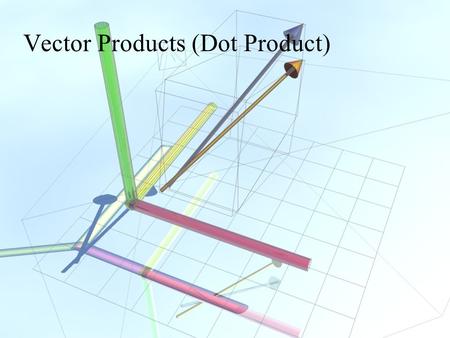 Vector Products (Dot Product). Vector Algebra The Three Products.