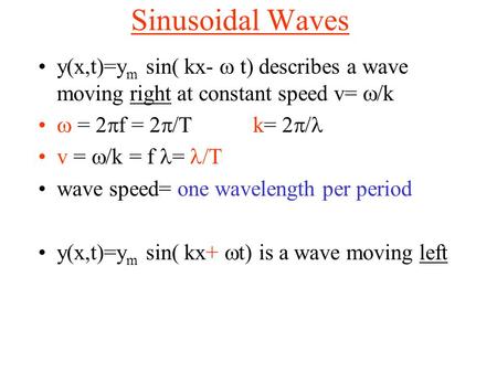Sinusoidal Waves LO1 Jan 14/02