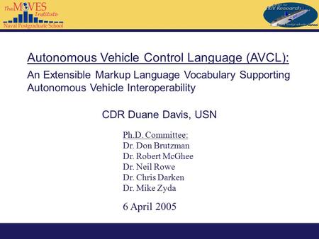 Autonomous Vehicle Control Language (AVCL):