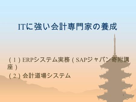 （1）ERPシステム実務（SAPジャパン寄附講座） （2）会計道場システム