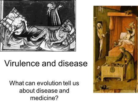 Virulence and disease What can evolution tell us about disease and medicine?