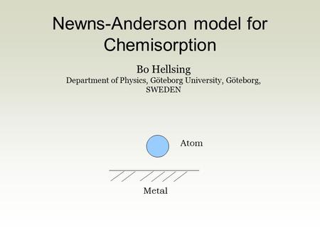 Newns-Anderson model for Chemisorption