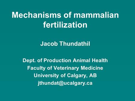 Mechanisms of mammalian fertilization