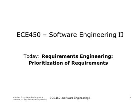 ECE450 – Software Engineering II