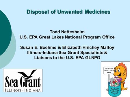 Disposal of Unwanted Medicines