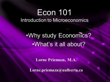 Introduction to microeconomics