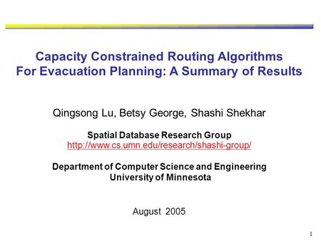 Capacity Constrained Routing Algorithms