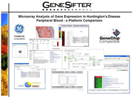 CodeLink compatible Microarray Analysis of Gene Expression in Huntington's Disease Peripheral Blood - a Platform Comparison.