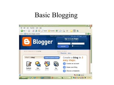 Basic Blogging.