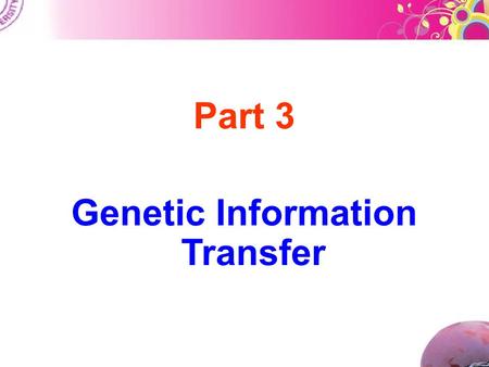 Genetic Information Transfer