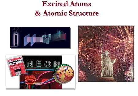 Excited Atoms & Atomic Structure. The Quantum Mechanical Picture of the Atom Basic Postulates of Quantum Theory 1.Atoms and molecules can exist only in.