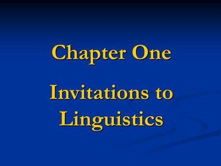 Invitations to Linguistics