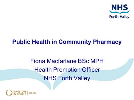 Public Health in Community Pharmacy