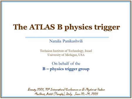The ATLAS B physics trigger