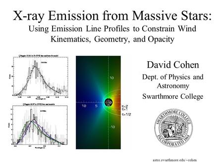X-ray Emission from Massive Stars: Using Emission Line Profiles to Constrain Wind Kinematics, Geometry, and Opacity David Cohen Dept. of Physics and Astronomy.