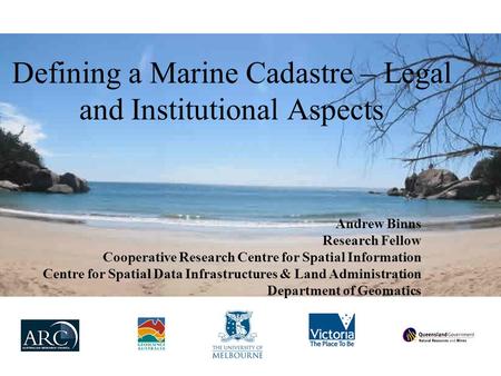 Defining a Marine Cadastre – Legal and Institutional Aspects