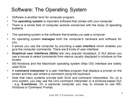 Software: The Operating System