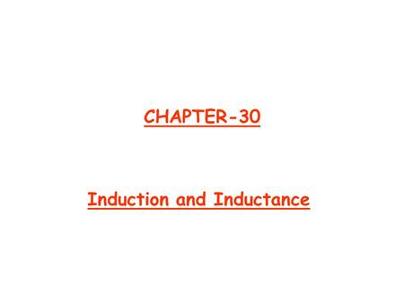 CHAPTER-30 Induction and Inductance. Ch 30-2 Two Experiments  First Experiment: An ammeter register a current in the wire loop when magnet is moving.
