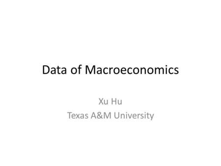 Data of Macroeconomics