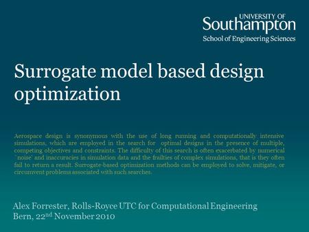 Surrogate model based design optimization