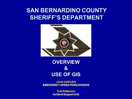 SAN BERNARDINO COUNTY SHERIFF’S DEPARTMENT