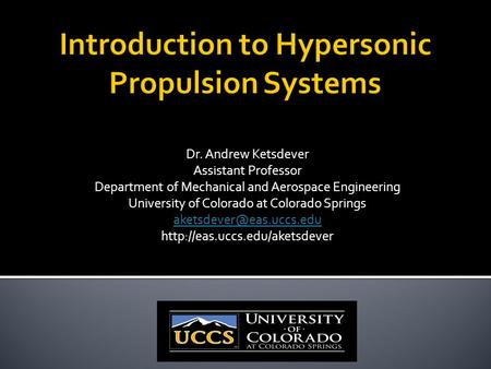 Introduction to Hypersonic Propulsion Systems