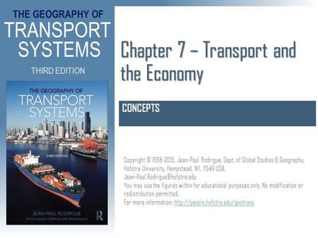 Chapter 7 – Transport and the Economy